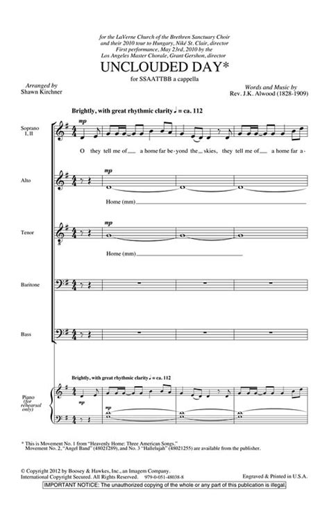 Unclouded Day Sheet Music by Shawn Kirchner (SKU: 48021256) - Stanton's Sheet Music