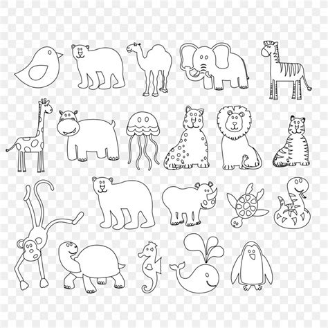 Coloring Book Animals Black And White Colorful Animals Clip Art, PNG, 1969x1969px, Coloring Book ...