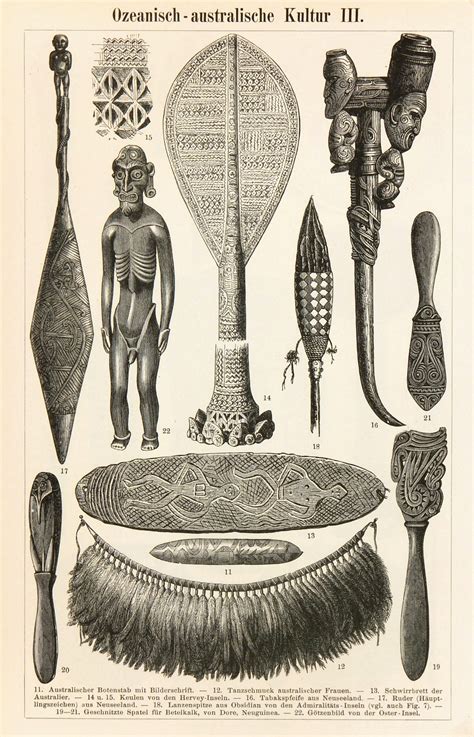 Pacific Islander Culture Print, Circa 1880