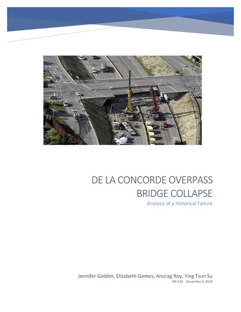 (PDF) De La Concorde Overpass Bridge Collapse: Analysis of a Historical Failure