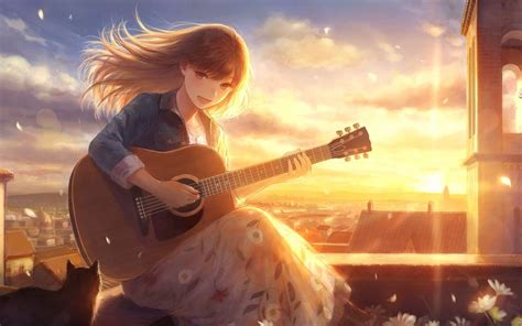 Anime Girl Guitar Wallpaper