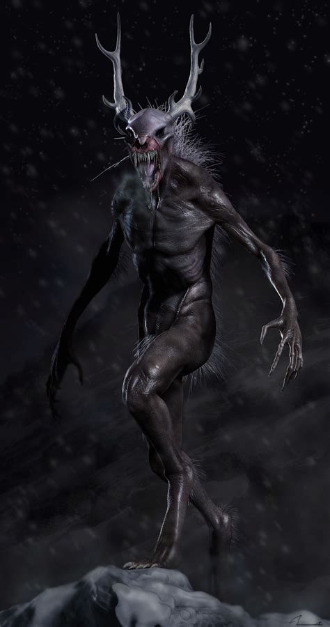 Wendigo concept that I created for my Creature modeling class at Gnomon! Very… | Le wendigo ...