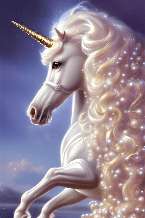 Stunning Magical White Unicorn Horse · Creative Fabrica