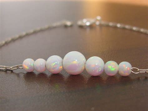 Opal Bracelet White Opal Bracelet Opal Bead Bracelet Opal | Etsy