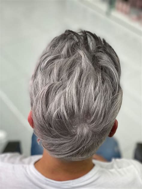 Grey Hair Color Men, Blonde Hair With Silver Highlights, Grey Hair Boy ...