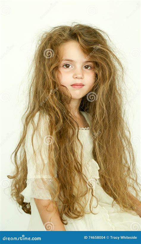 Little girl with bad hair stock photo. Image of human - 74658004