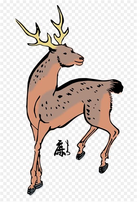 Jumping Deer Silhouette Vector Drawing - Jumping Deer Clipart - FlyClipart