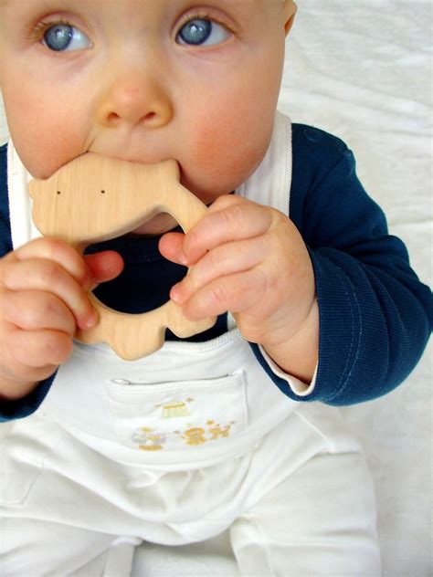 Organic Wooden Baby Teething Toy Natural Wooden Teether | Etsy