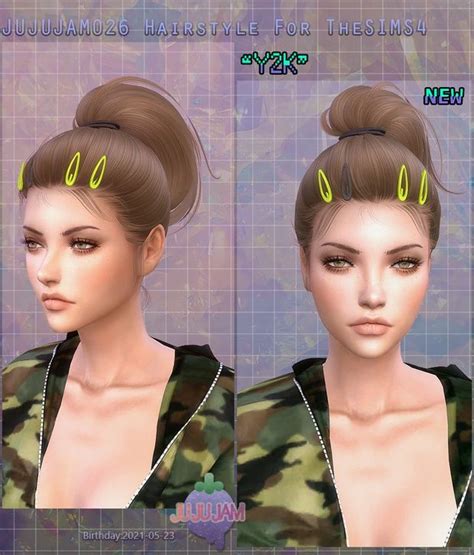 Jujujam026 Hair “Y2K” | JUJUJAM | Hair, Sims, Sims 4