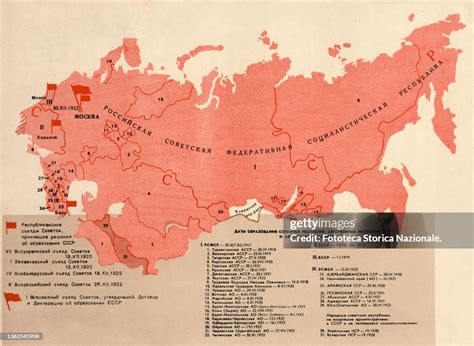 Map of the Soviet Union indicating the states that constitute it and... News Photo - Getty Images