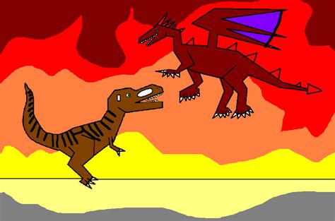 Dinosaur vs Dragon by Dinossword on DeviantArt