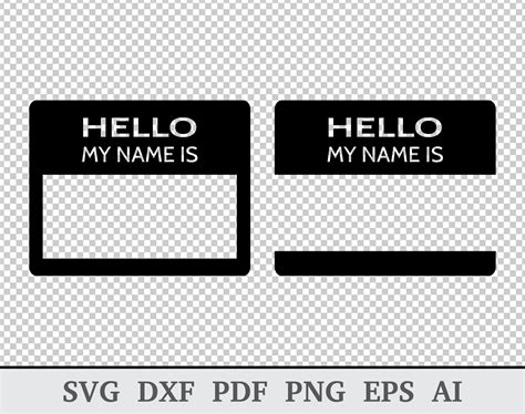 Name Tag Svg Hello my name is Svg Name tag clipart Name | Etsy