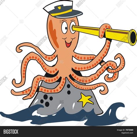 Funny Octopus Cartoon Vector & Photo (Free Trial) | Bigstock