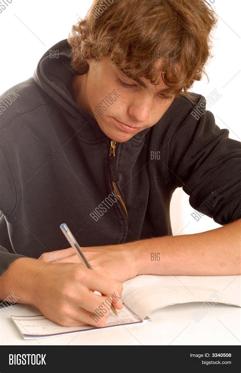 Teenage Boy Writing Image & Photo (Free Trial) | Bigstock