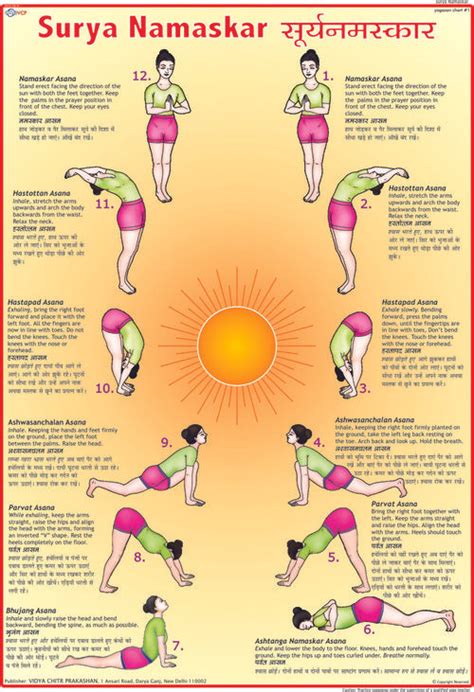 Surya Namaskar Chart Dimensions: 70 X 100 Centimeter (cm) at Best Price ...