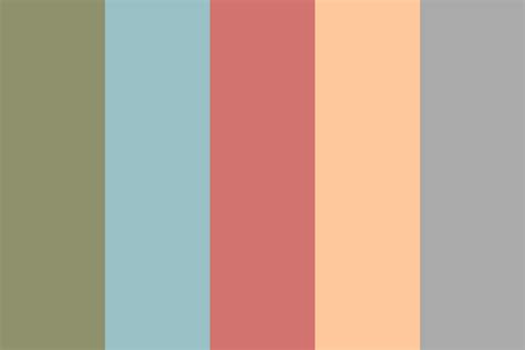 Light olive dusty blue salmon Color Palette