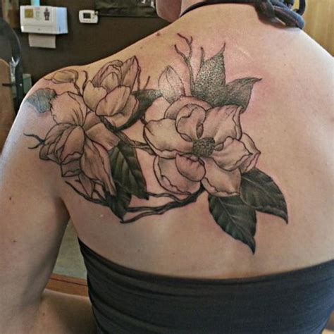 southern magnolia flower tattoo - babybearartdrawing