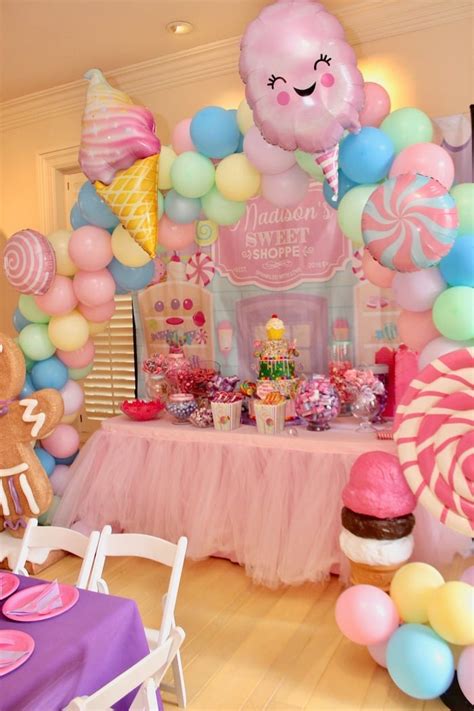 Candy Theme Birthday Background Photography Welcome To Candyland Baby Child Birthday Party ...