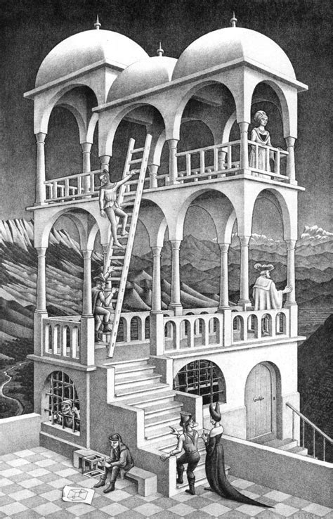 M. C. Escher, People, Artwork, Optical illusion, Monochrome, Portrait display, Lithograph ...