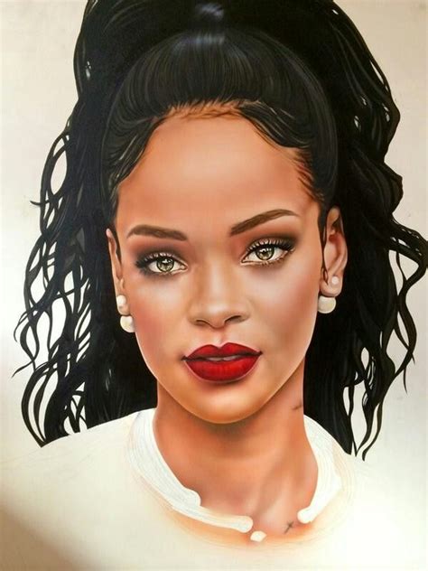 Pin de Leeann Reyes em rihanna art | Rosto de mulher, Desenho de ...