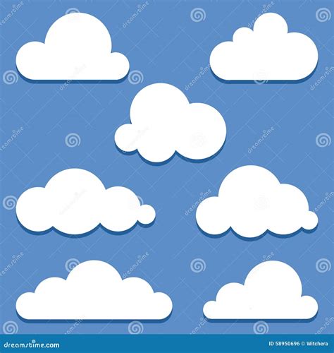 Set of vector clouds stock vector. Illustration of abstract - 58950696