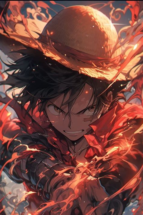 an anime character wearing a hat with flames in the air behind him and his hands on his hips