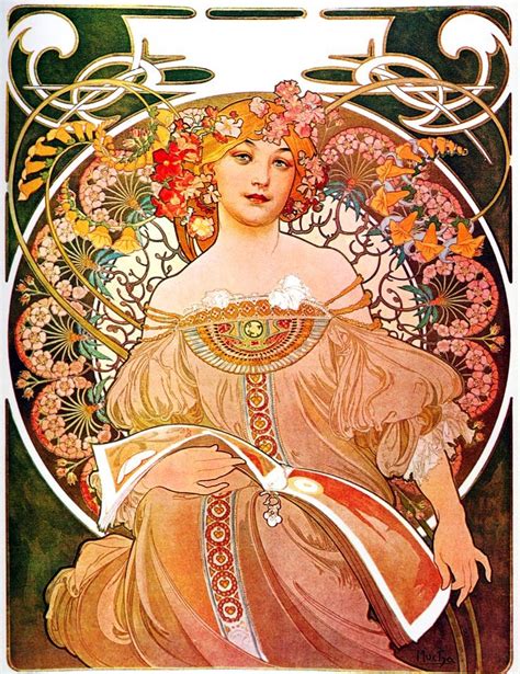 Alphonse Mucha - P1 Reverie/Daydream, 1896. - Free Stock Illustrations | Creazilla