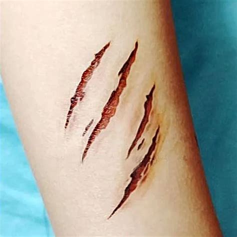 Tattoo Paste Tattoos Stickers Simulation Of The Wound Scratch Claw Marks Werewolf Colorful ...