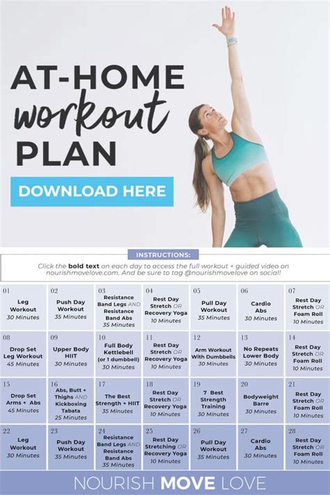 FREE 4-Week Workout Plan (Videos) | Nourish Move Love