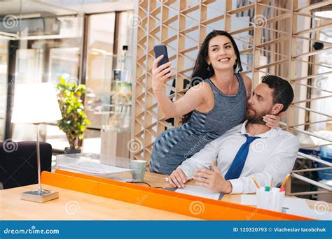 Passionate Woman Flirting with Her Boss Stock Image - Image of employer ...