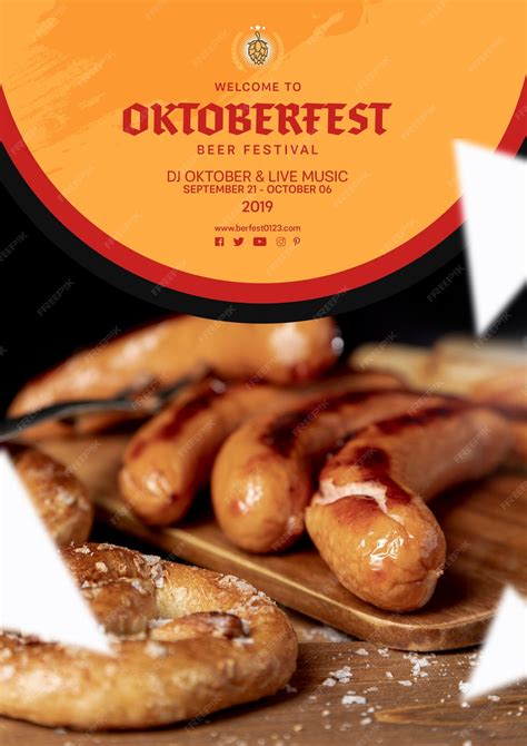 Free PSD | Tasty oktoberfest sausages on table