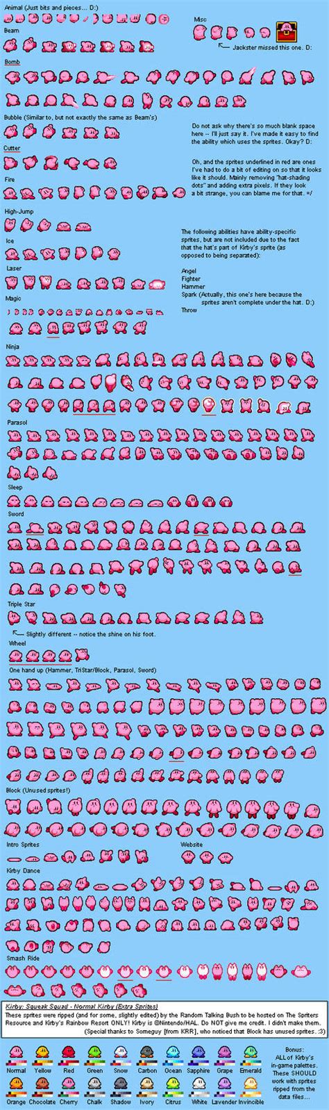 Kirby Sprite Sheet by Brawlstudios on DeviantArt