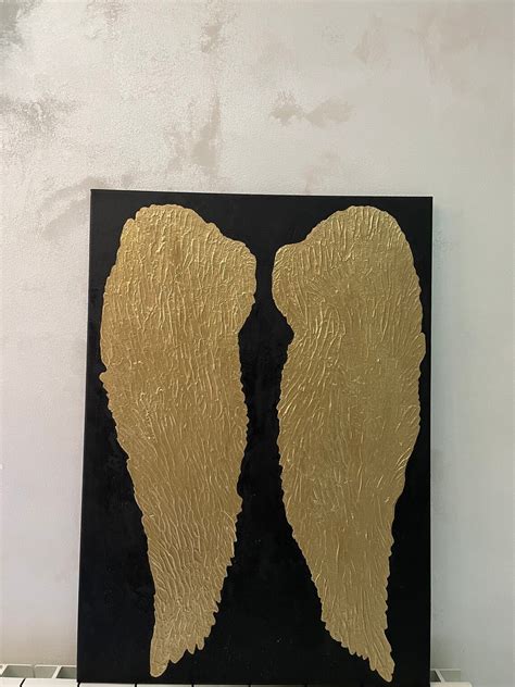 Abstract Golden Painting, Angel Wings, 50x70 Cm - Etsy