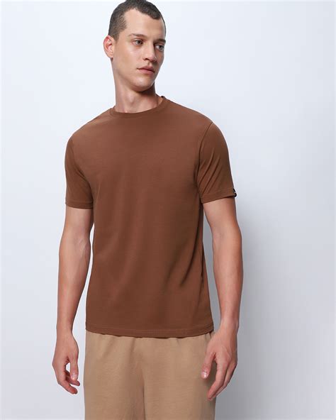 Buy Men's Brown T-shirt Online at Bewakoof