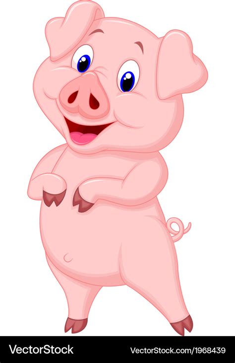 Cute pig cartoon posing Royalty Free Vector Image