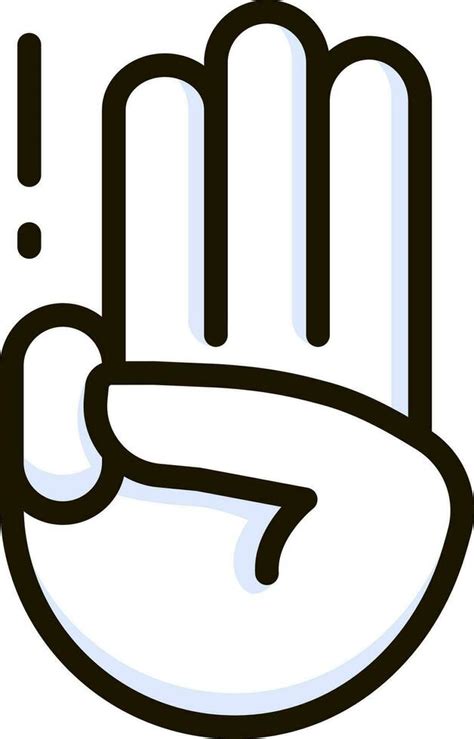 three finger salute icon emoji sticker 28134461 Vector Art at Vecteezy