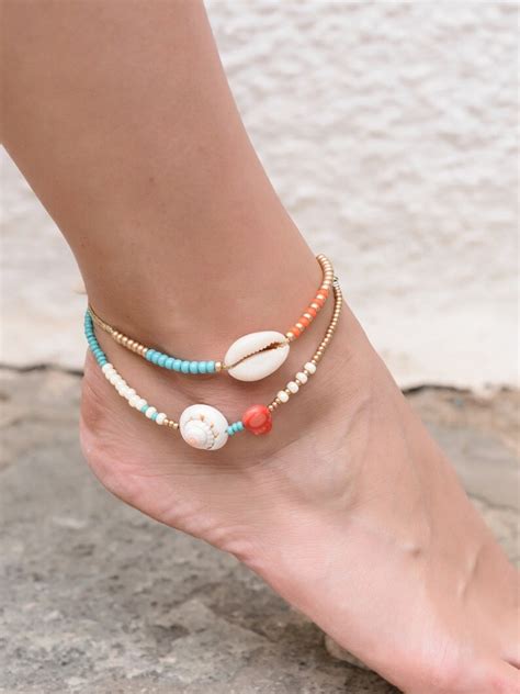 Shell Anklet Seashell Ankle Bracelet Beach Anklet Beach | Etsy