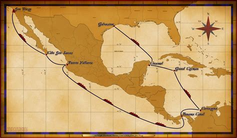 Panama Canal Cruise Route Map