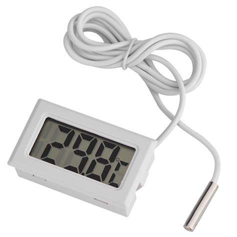 HERCHR Digital Thermometer, Mini Hygrometer Temperature Humidity Meter Probe Sensor Digital LCD ...