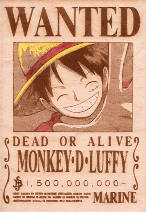 One Piece - Luffy Wooden Wanted Poster (Color) – TantrumCollectibles.com