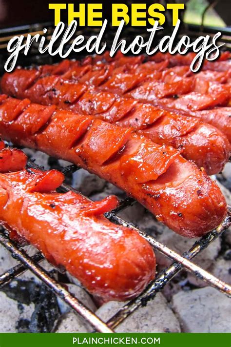 The BEST Grilled Hot Dogs - Hot Diggity Dog! - Plain Chicken