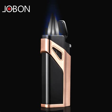 Jobon Creative Compact Jet Gas Lighter Torch Lighter Windproof Metal Lighter Blue fire 1300 C ...