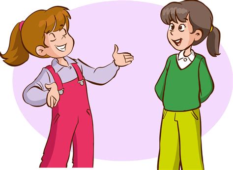 Two Kids Talking Cartoon Character vector illustration 17309578 Vector ...