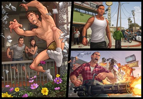 GTA V Characters - Grand Theft Auto Fan Art (36236608) - Fanpop