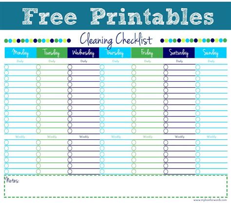 Cleaning Checklist By Room Printable