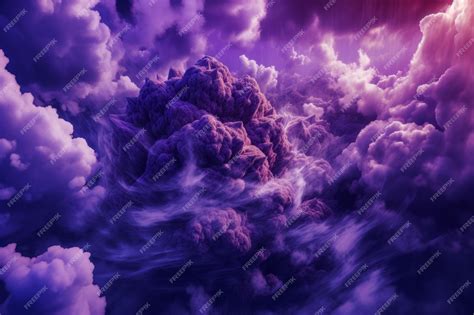 Premium Photo | Purple sky filled with clouds and purple sky filled with white clouds generative ai