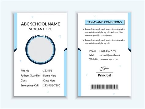 School id card template and vatical college student identity card design layout 14579417 Vector ...