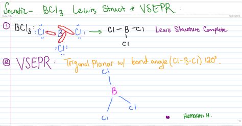 What is the molecular geometry of BCl3? Draw its VSEPR and Lewis ...