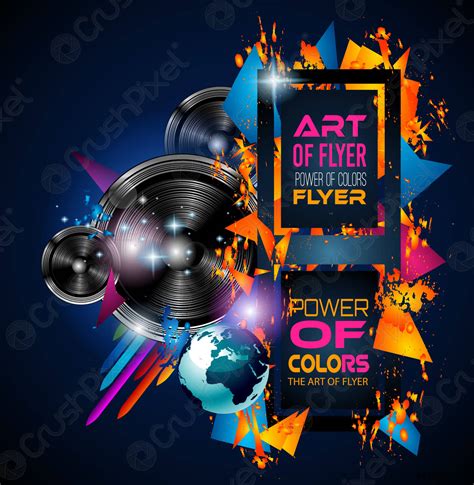 Disco Dance Art Design Poster with Abstract shapes and drops - stock vector | Crushpixel