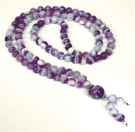 Chevron Amethyst Bahai Prayer Beads - Baha'i Resources